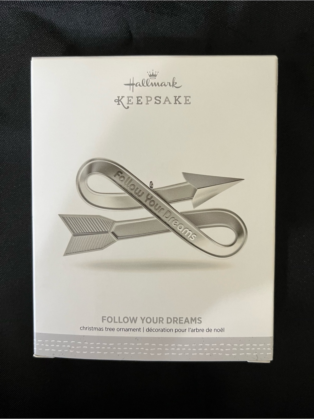 Hallmark White and Black Keepsake Ornament Box Back